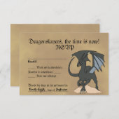 Dragonslayer Scroll RSVP Kaartje (Voorkant / Achterkant)