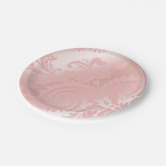 Dragontail Paisley Metallic | Roze Papieren Bordje (Gekanteld)