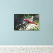 Dragonvlieg loopt op tak, sluit af canvas afdruk (Insitu (Houten vloer))