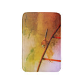 Dragonvlieg op Abstract vervormde draadrand Badmat (Voorkant Verticaal)