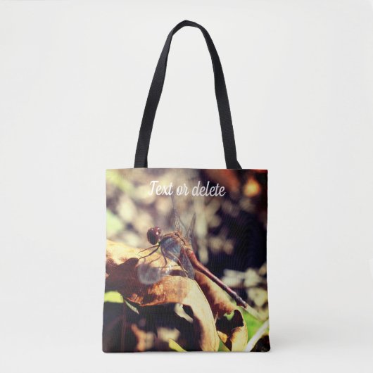 Dragonvlieg op gedroogd leder Sluiten Persoonlijk Tote Bag (Voorkant)