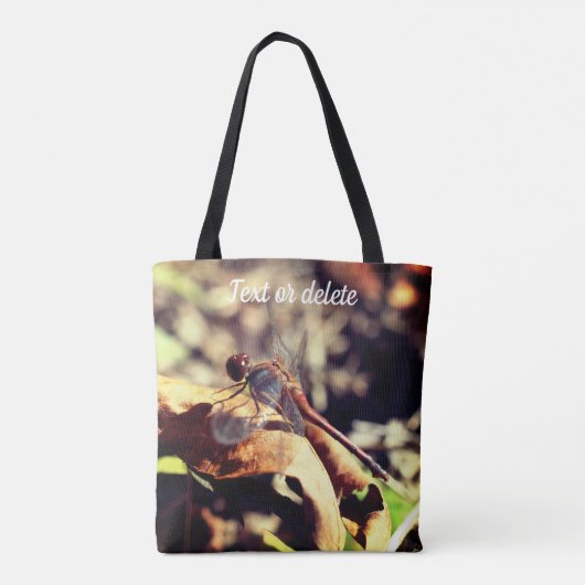 Dragonvlieg op gedroogd leder Sluiten Persoonlijk Tote Bag (Achterkant)