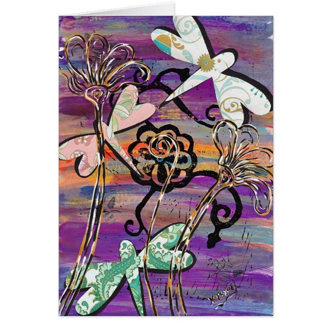 Dragonvliegen 3-kaart (Voorkant)