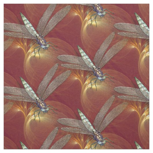 Dragonvliegen dansen stof (Swatch)