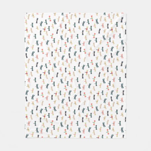 Dragonvliegen door Origami-Prints Fleece Deken (Voorkant)