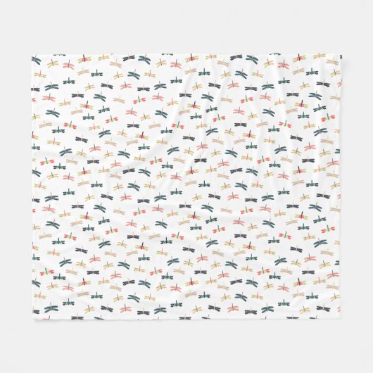 Dragonvliegen door Origami-Prints Fleece Deken (Voorkant (Horizontaal))