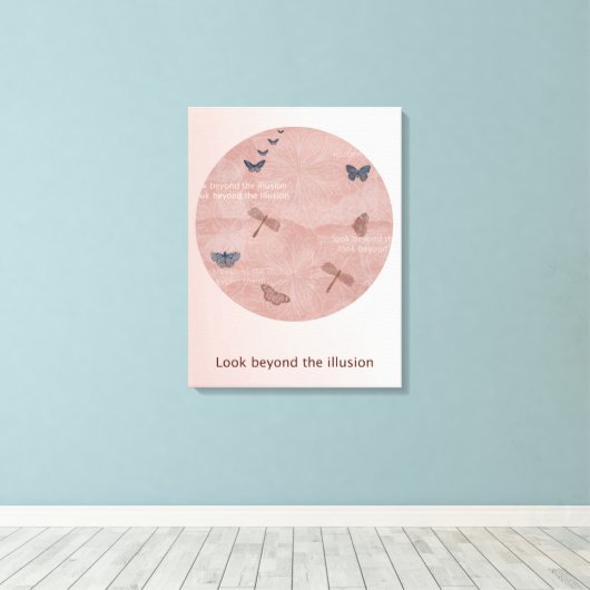 Dragonvliegen en Butterflies Canvas Afdruk (Insitu (Houten vloer))