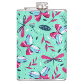 Dragonvliegen en Butterflies Heupfles (Voorkant)