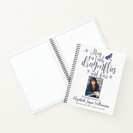 Dragonvliegen en sterren begrafenis Memorial Guest Notitieboek (Binnen)