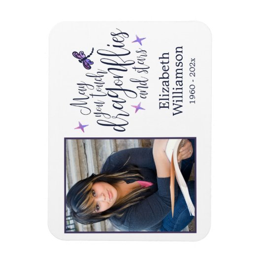 Dragonvliegen en sterren Fotoherdenking Magneet (Verticaal)