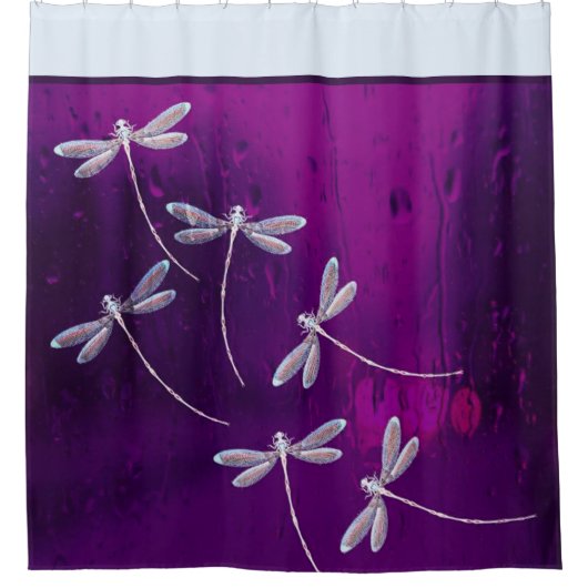 Dragonvliegen in het riviergordijn douchegordijn (Voorkant)