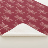 Dragonvliegen op Brick Red Sherpa Deken (3/4)