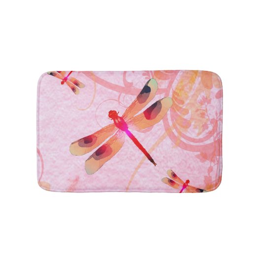 Dragonvliegen op roze bath mat (Voorkant)