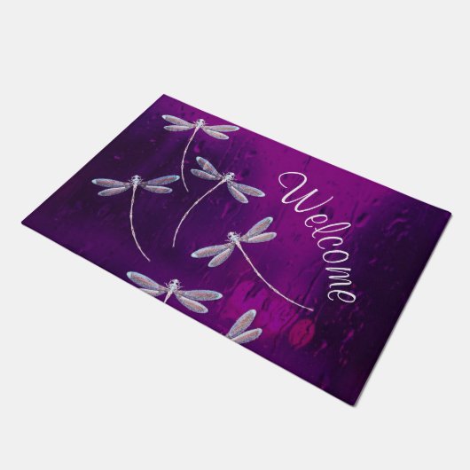 Dragonvliegen op water deurmat (Schuin)