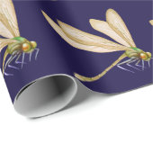 Dragonvliegen Paars Cadeaupapier (Rol Hoek)