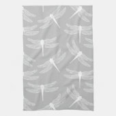 Dragonvliegen - verspreid - transparant - wit theedoek (Verticaal)