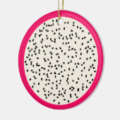 Dragonvruchten/drakenfruit, gestyliseerd fruit keramisch ornament (Links)