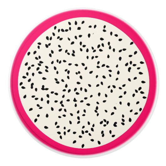 Dragonvruchten/drakenfruit, gestyliseerd fruit keramische knop (Voorkant)