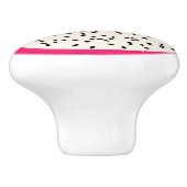 Dragonvruchten/drakenfruit, gestyliseerd fruit keramische knop (Zijkant)