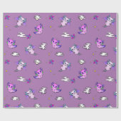 Dragsalotlcorns vliegen gelukkig in de moonlight cadeaupapier (Vlak)