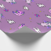 Dragsalotlcorns vliegen gelukkig in de moonlight cadeaupapier (Hoek)