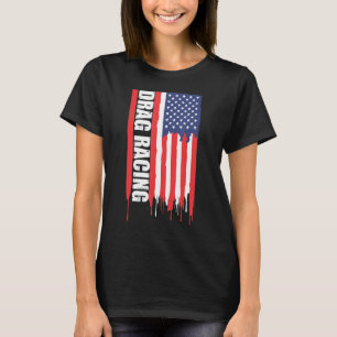 Dragster van de Amerikaanse vlag slepen T-shirt
