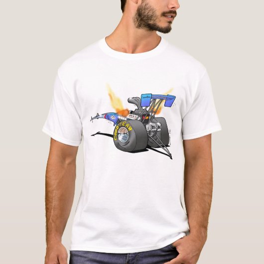 Dragster voor racebestbrandstofdrager slepen t-shirt (Voorkant)