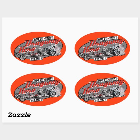 Dragway held ovale sticker (Vel)