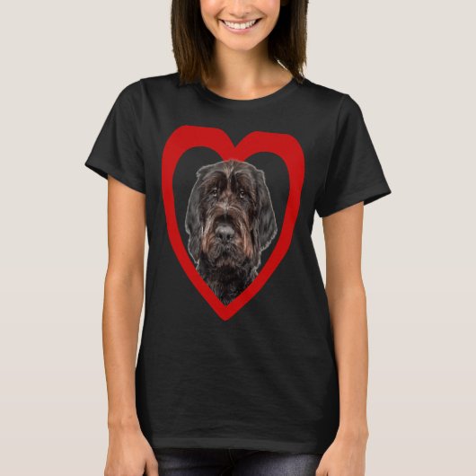 Drahthaar Dog Heart German Wirehaire Pointer T-shirt (Voorkant)
