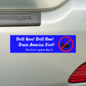 Drain Amerika eerst! Bumpersticker (Op auto)
