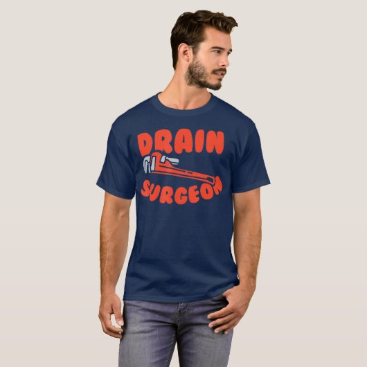 Drain chirurg Funny Plumber T-shirt (Voorkant volledig)