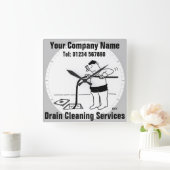 Drain Cleaning Services Business Clock Vierkante Klok (Huis)