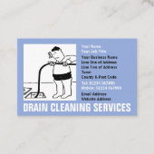 Drain Cleaning Services Cartoon Visitekaartje (Voorkant)