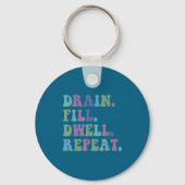 Drain Fill Dwell Repeat Funny Quote Saying Design  Sleutelhanger (Voorkant)