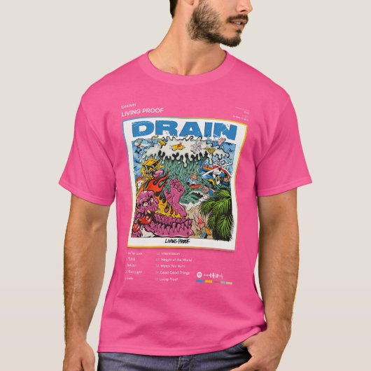 Drain - Live Proof Tracklist Album T-shirt (Voorkant)