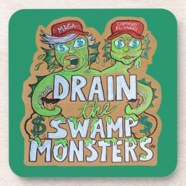 Drain the Swamp Monsters Achterbaan Set Bier Onderzetter