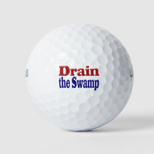 Drain the Swamp rode blauwe tekst Golfballen (Voorkant)