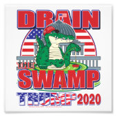 Drain The Swamp Trump 2020 Foto Afdruk (Voorkant)