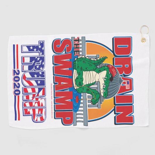 Drain the Swamp Trump 2020 Golfhanddoek (Horizontaal)