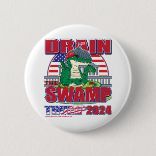 Drain-the-Swamp-Trump-2024 Ronde Button 5,7 Cm