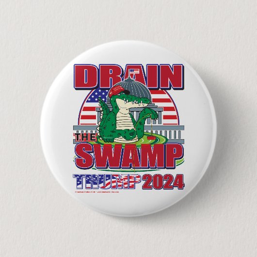 Drain-the-Swamp-Trump-2024 Ronde Button 5,7 Cm (Voorkant)