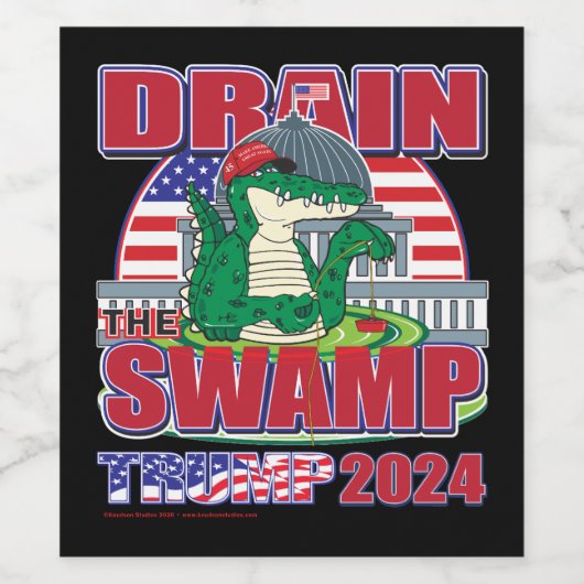 Drain The Swamp Trump 2024 Wijn Etiket (Enkel label)