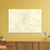 Drainagekaart van Colorado Canvas Afdruk (Insitu (Woonkamer))