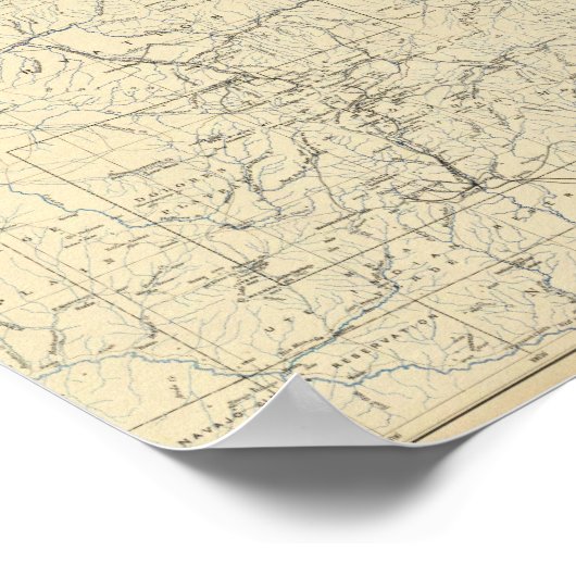 Drainagekaart van Colorado Poster (Hoek)