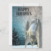 Drak Winter Scene Sneeuw Prettige Feestdagen Feestdagenkaart (Voorkant)
