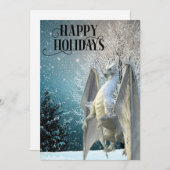 Drak Winter Scene Sneeuw Prettige Feestdagen Feestdagenkaart (Voorkant / Achterkant)