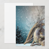 Drak Winter Scene Sneeuw Vakantie Feestdagenkaart (Voorkant / Achterkant)