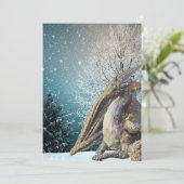 Drak Winter Scene Sneeuw Vakantie Feestdagenkaart (Staand voorkant)