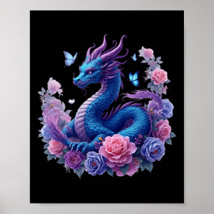 Drake Bloemen Mooie Kunst Kleurrijke Grafische Poster