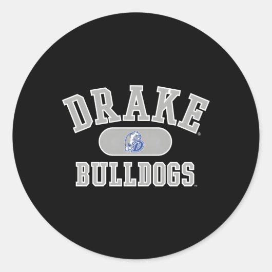 Drake Bulldogs Varsity Blauw Ronde Sticker (Voorkant)